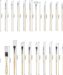 Alternative view of Paint Brushes Set of 24 Pieces Wooden Handles Brushes with Canvas Brush Case. Professional for Oil. Acrylic and Watercolor Painting